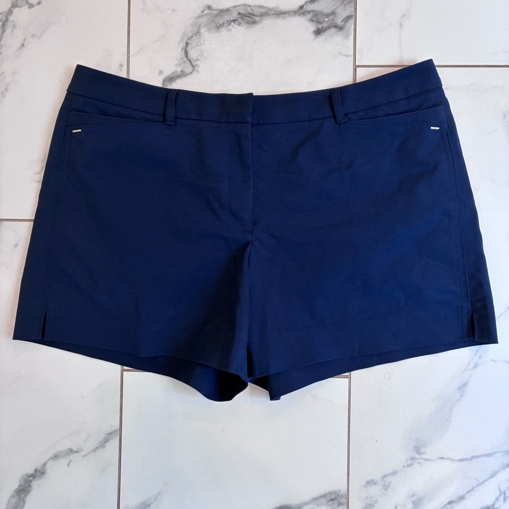 White House Black Market Navy Blue Women's dress shorts cotton blend 5”